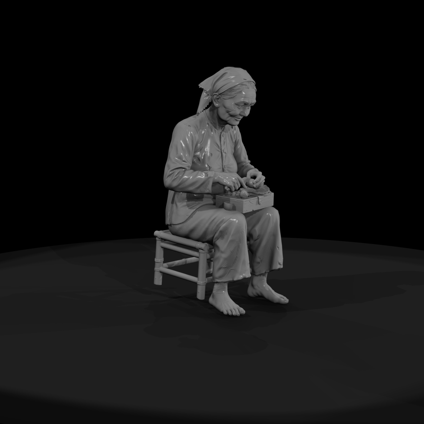 Vnh 092 Civilian Elderly Betel Woman