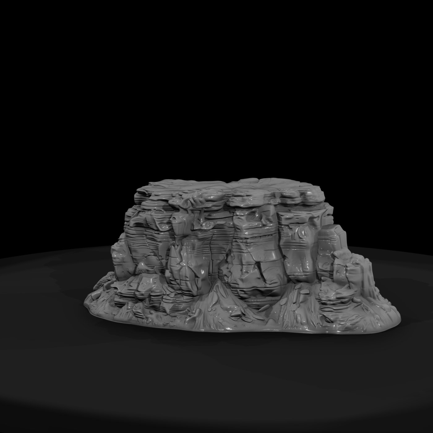 Layered Sandstone Rock Outcrop