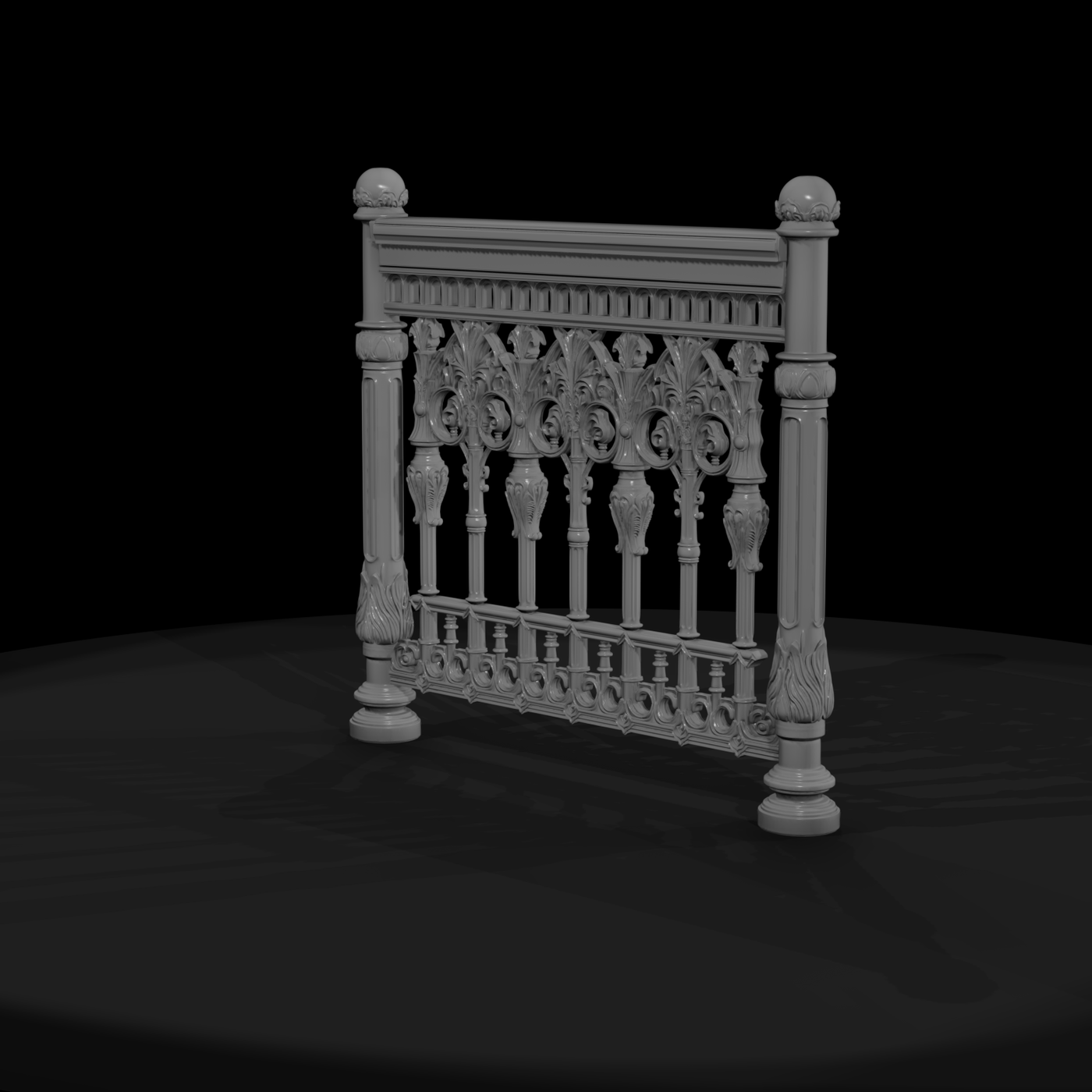Neoclassical Balcony Railing Segment — Accessory