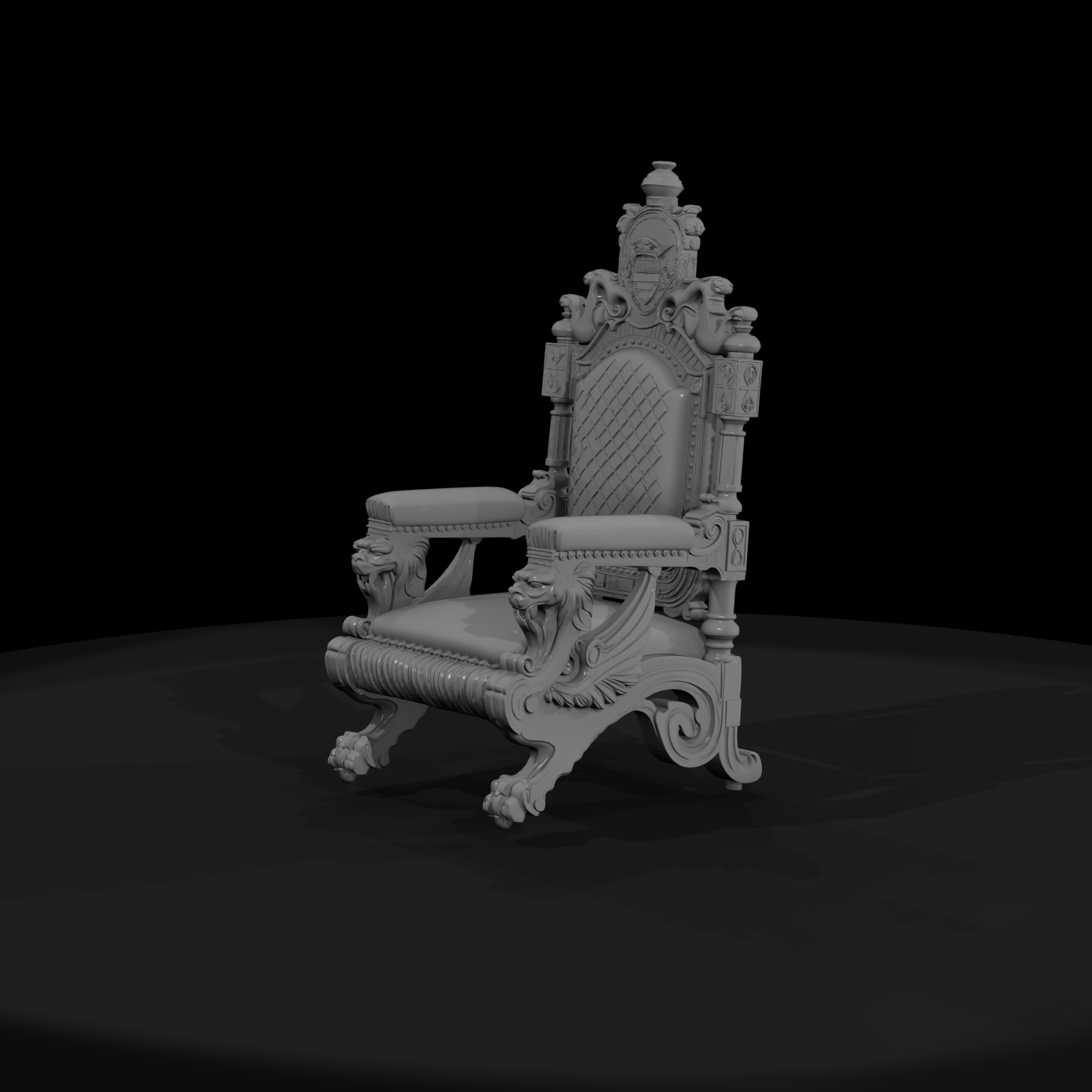 Baroque Royal Throne — Ornate Carved Chair