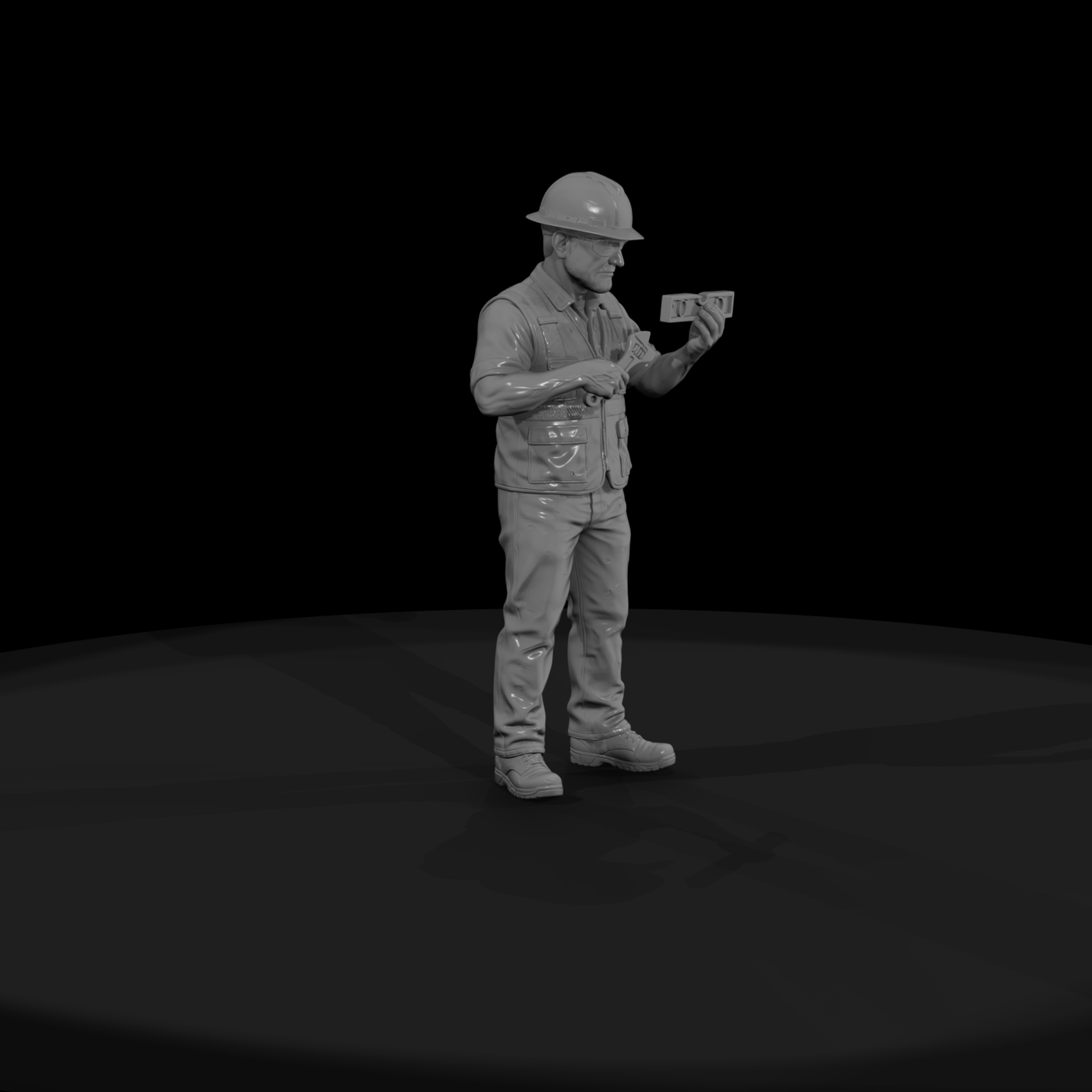 Pipefitter with Wrench and Pipe