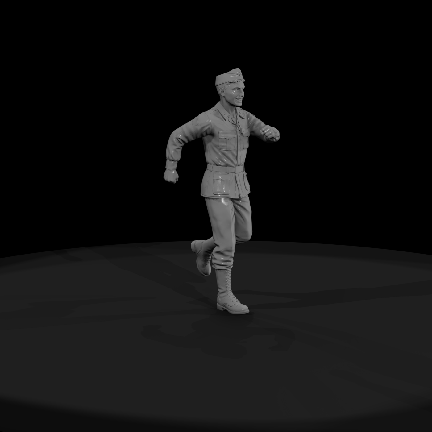 WWII US Army Officer Running