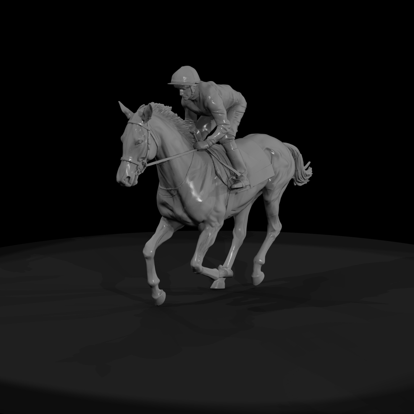 Jockey on Galloping Racehorse