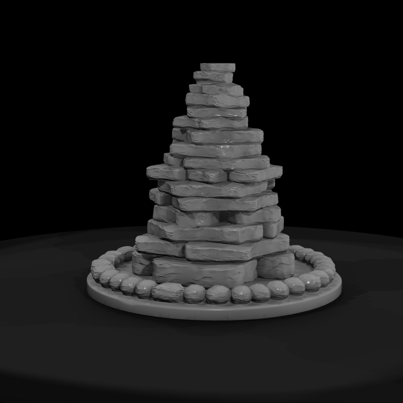 Stylized Stacked Stone Cairn — Terrain