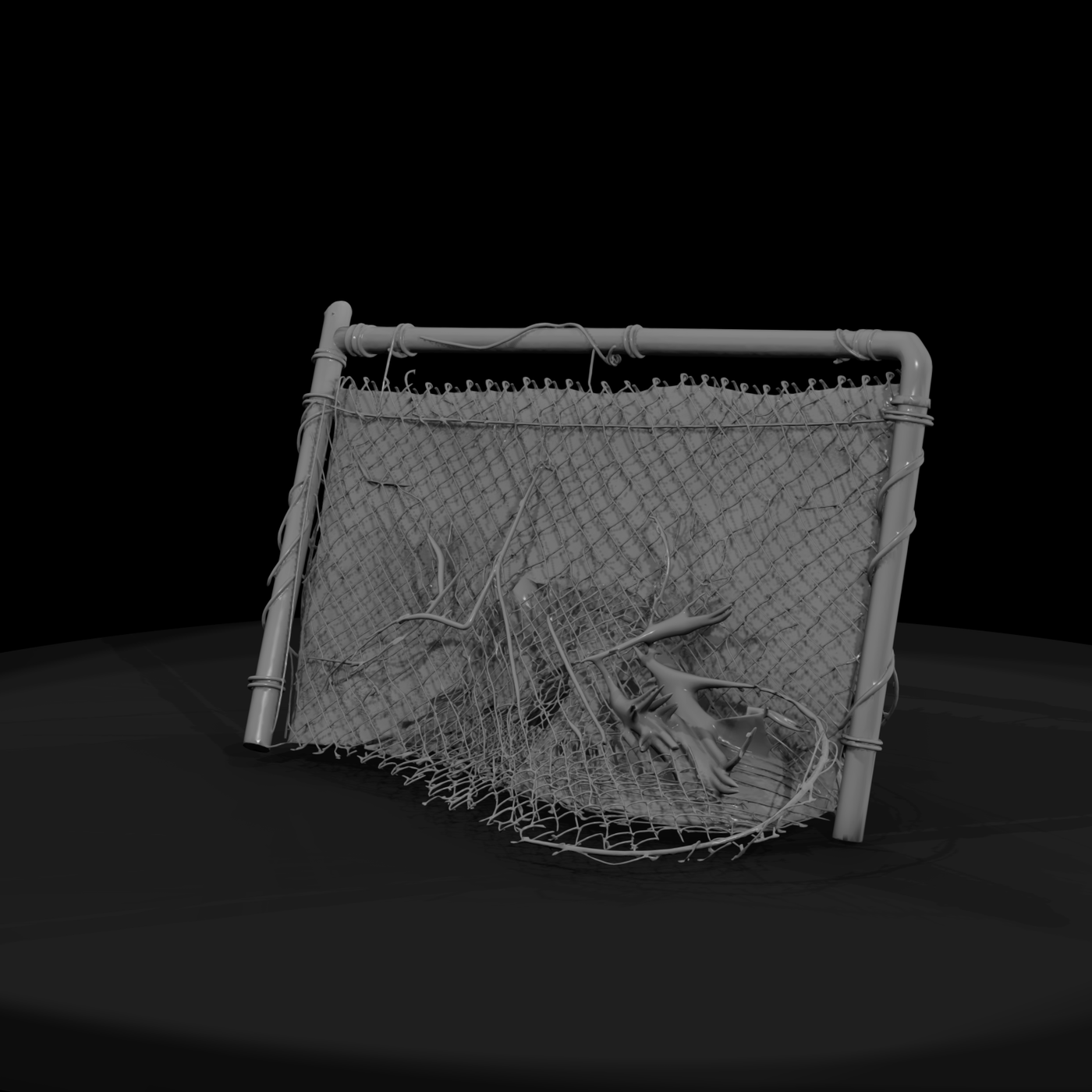 Damaged Chain Link Fence Section