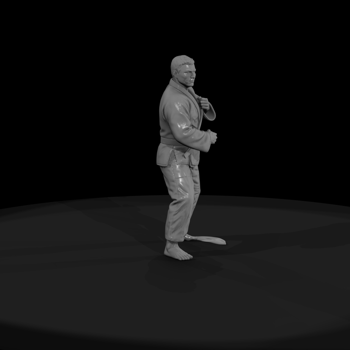 Judo Fighter Setting Up a Throw