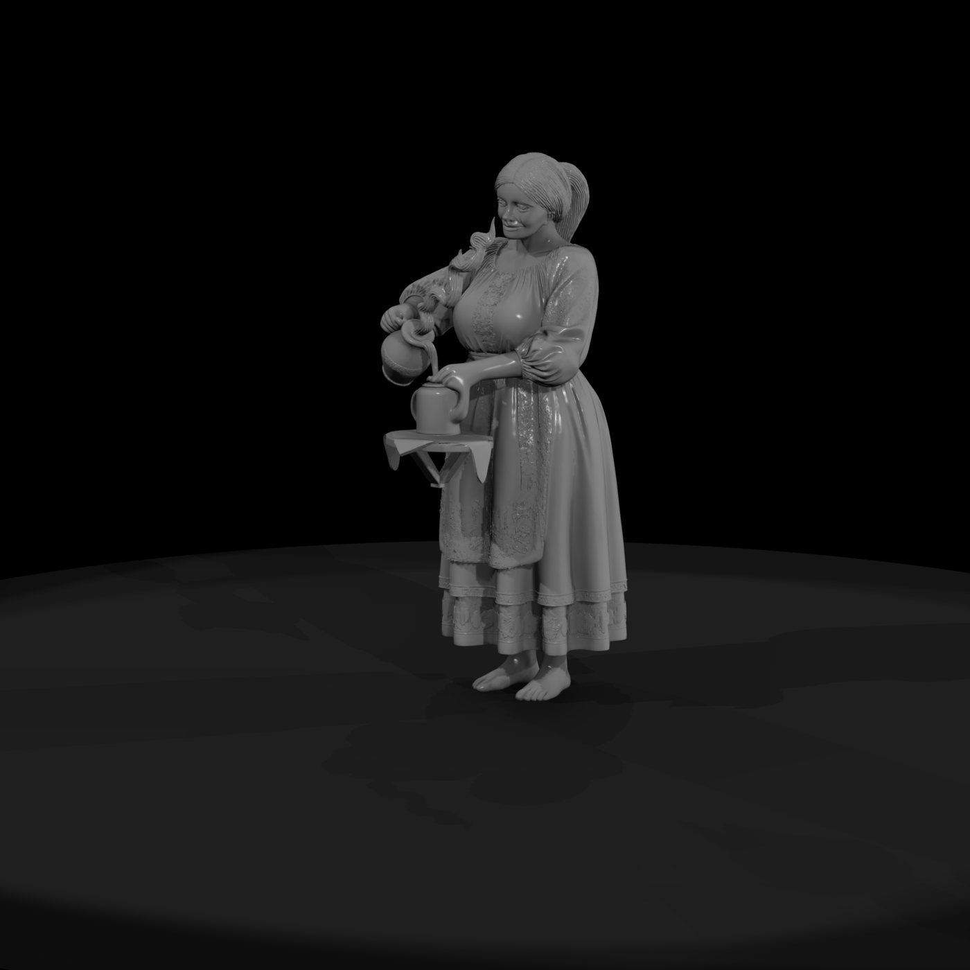Stylized Folk Peasant Woman