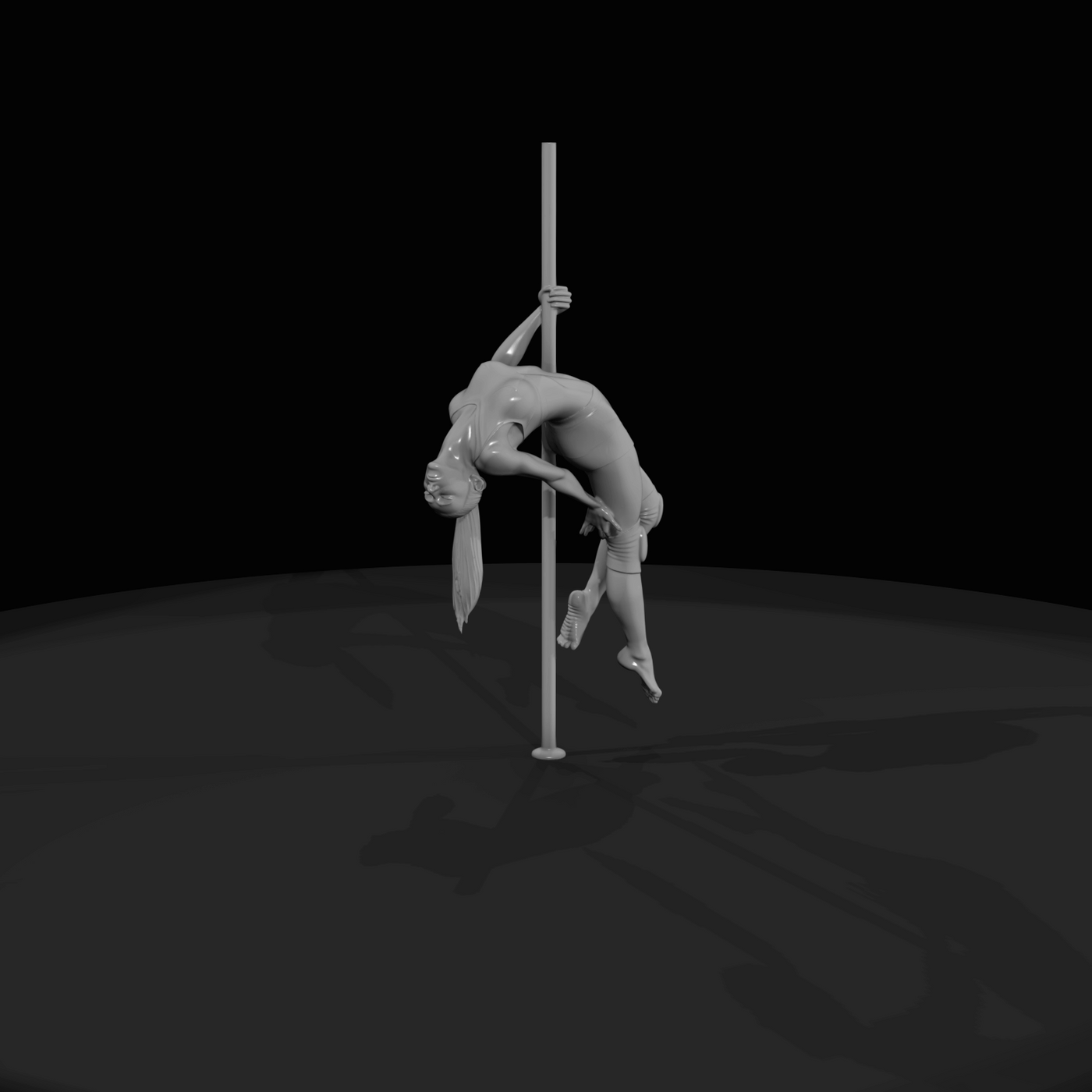 Pole Dancer in Layback Pose