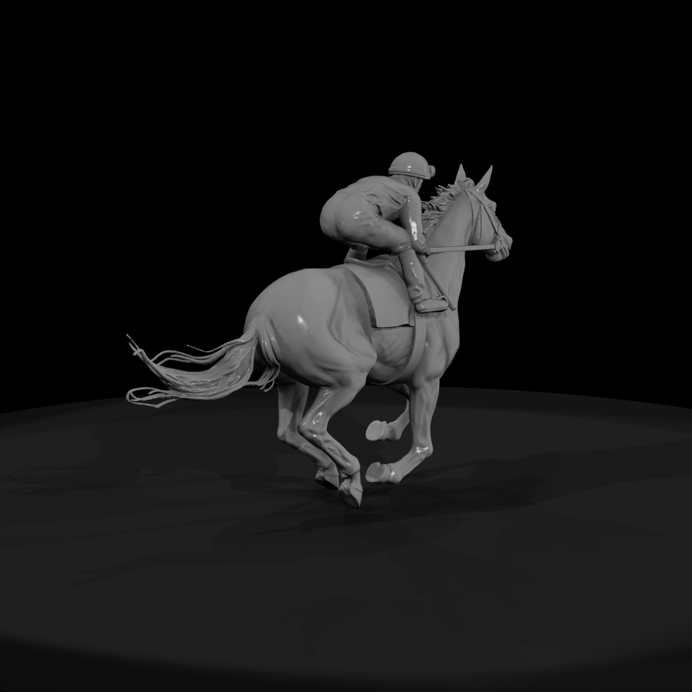 Galloping Racehorse with Jockey