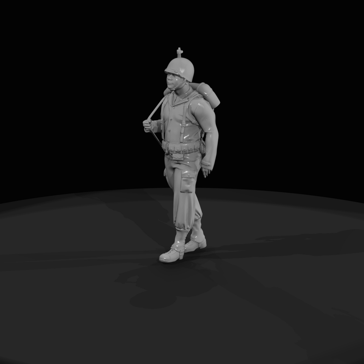 American Soldier Ww2 Walking A5 No Base