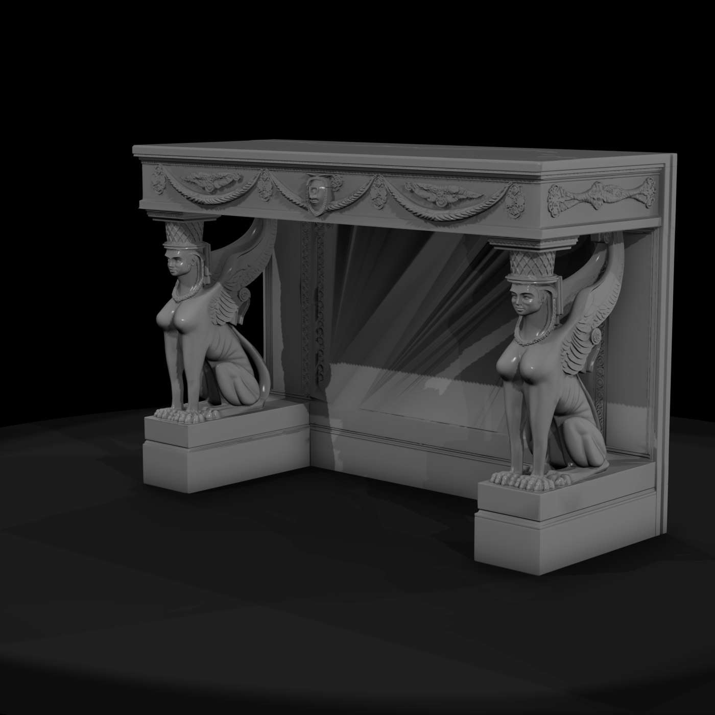Neoclassical Sphinx Console Table