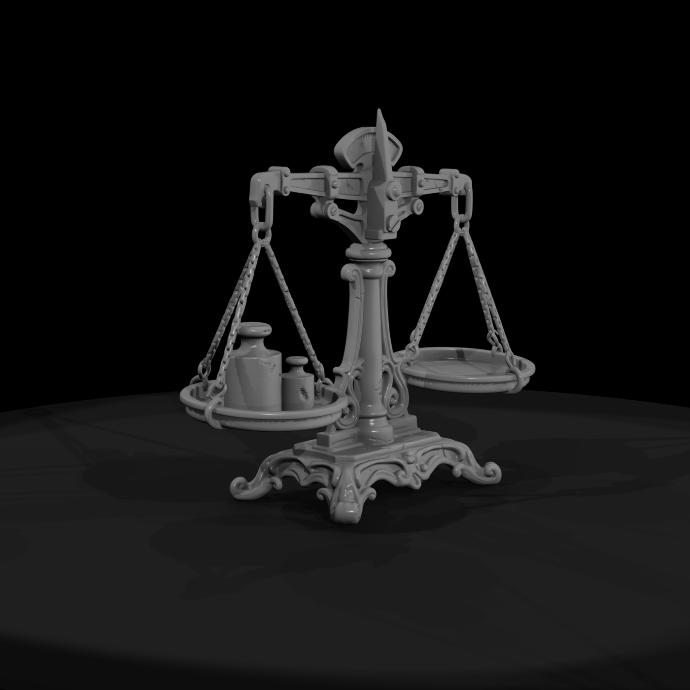 Balance Scale with Gold Weights