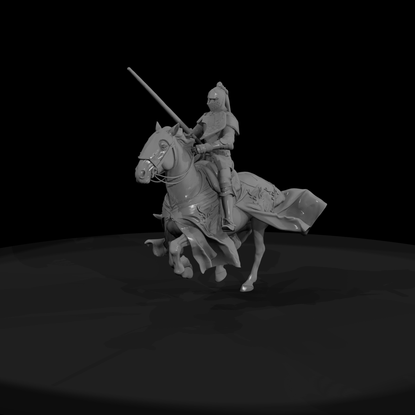 Mounted Medieval Knight with Lance