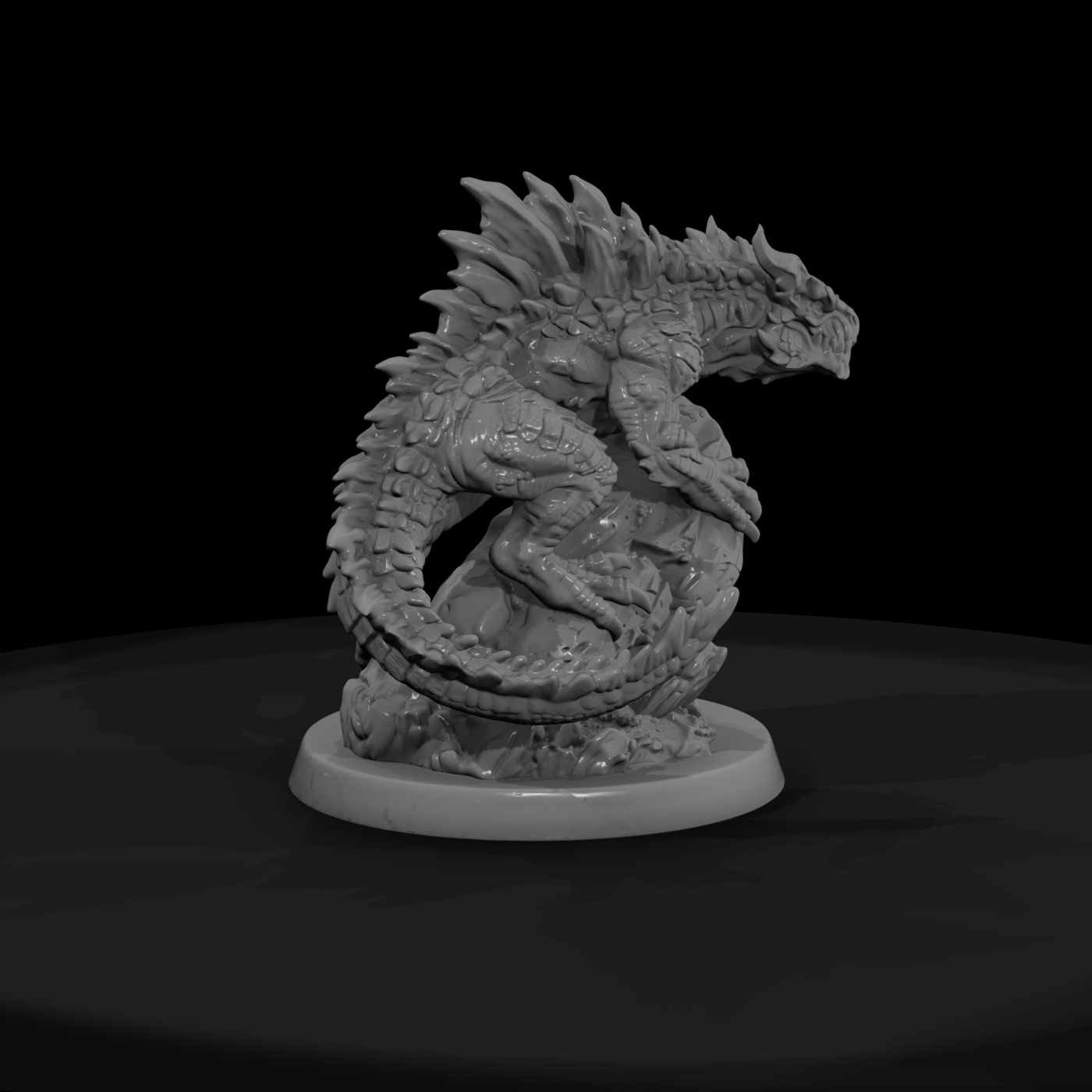 Scaled Dragon Beast on Rocky Crag