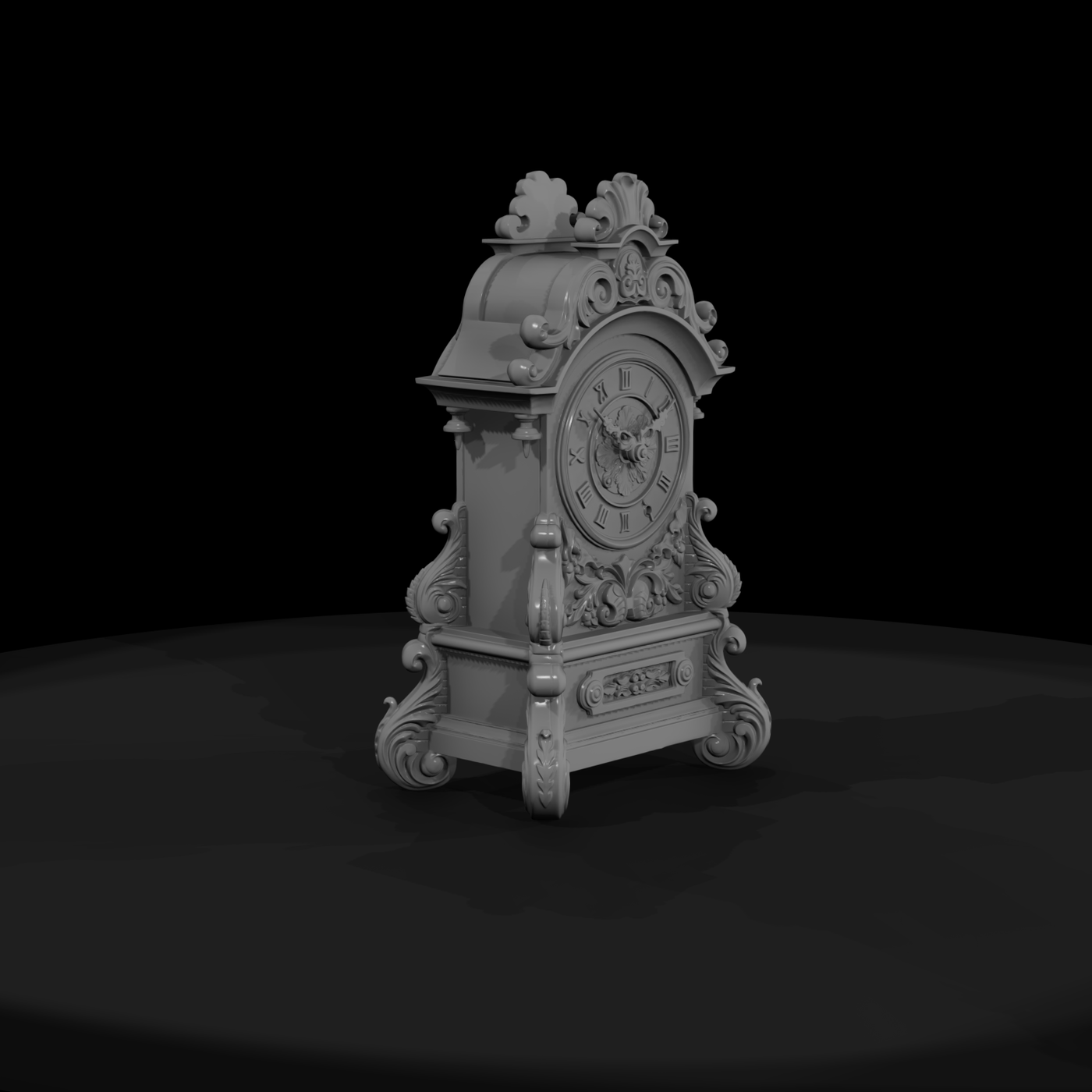 20260612 Ornate Carved Wood Clock 3150319D43