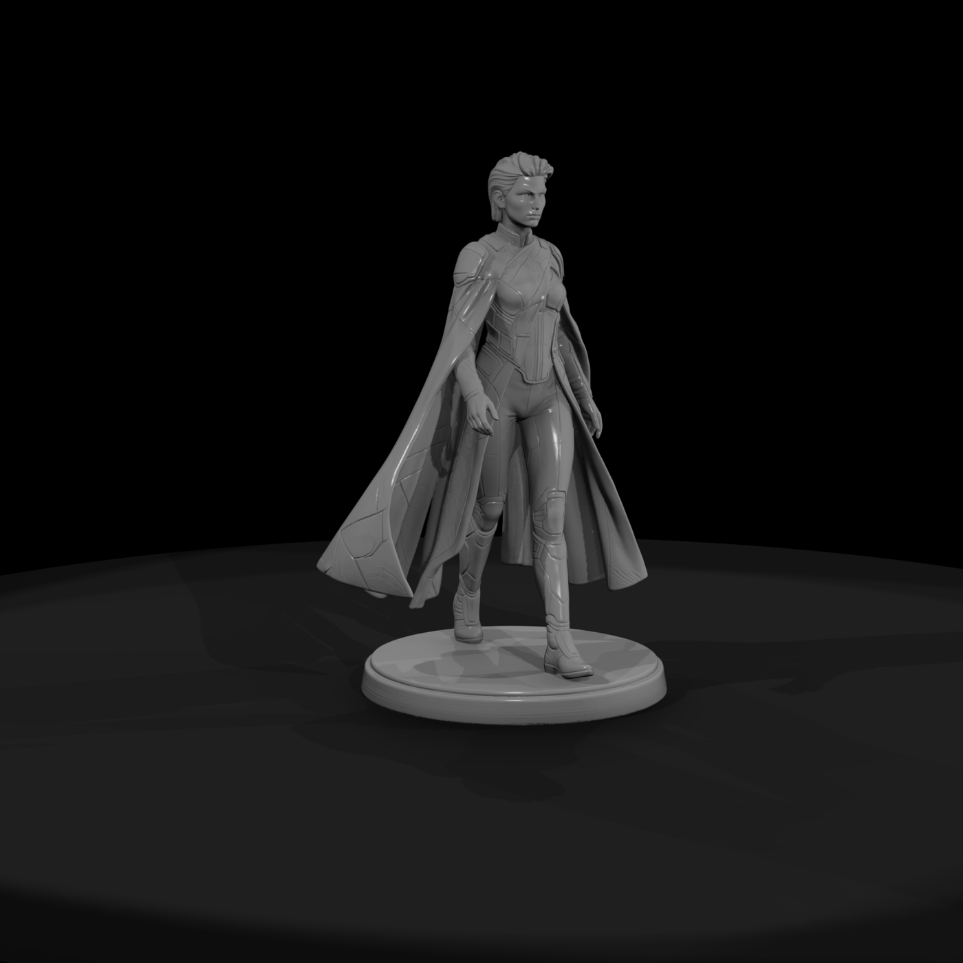 Poparc 0463 Runway Model Flowing Cape