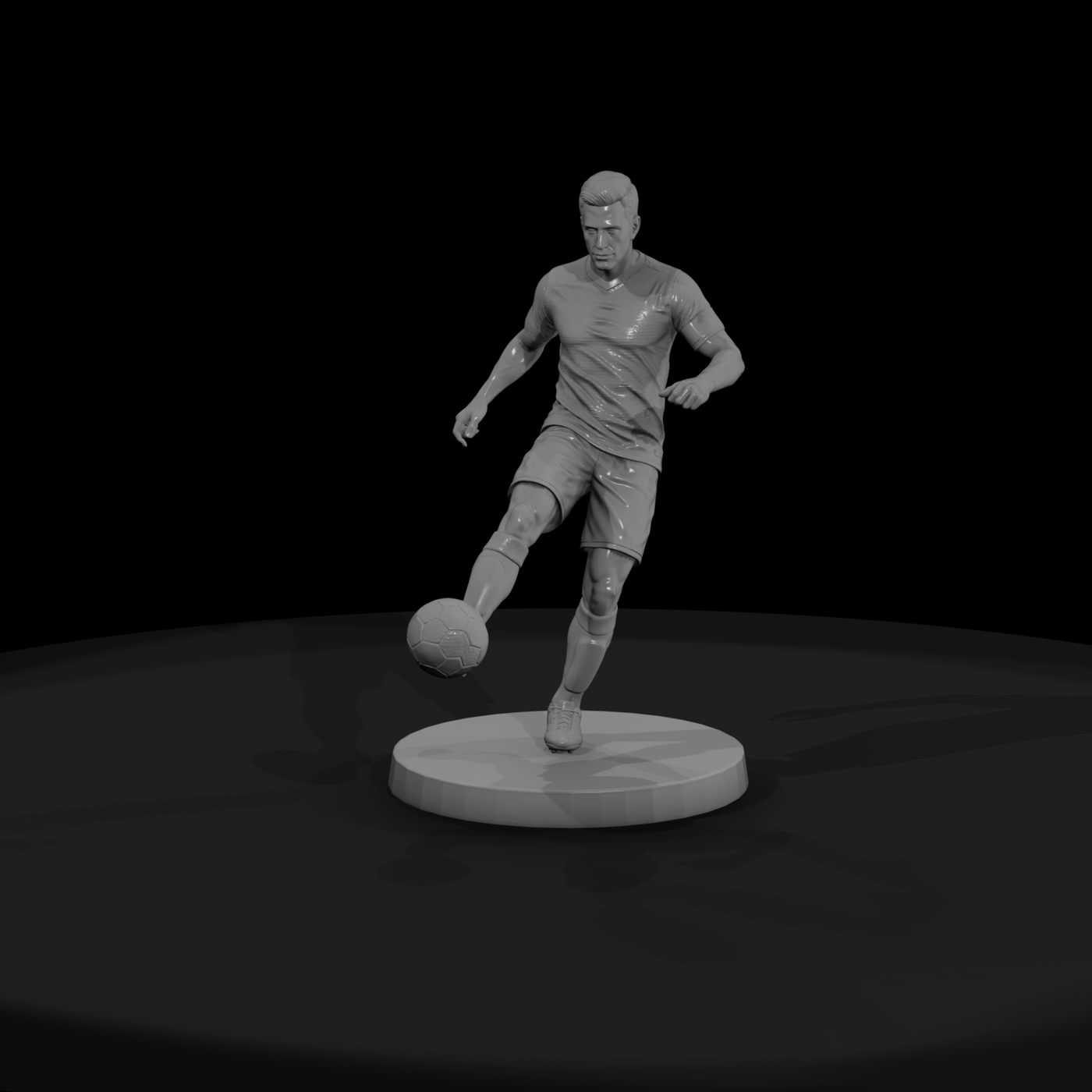 Soccer Midfielder with Ball
