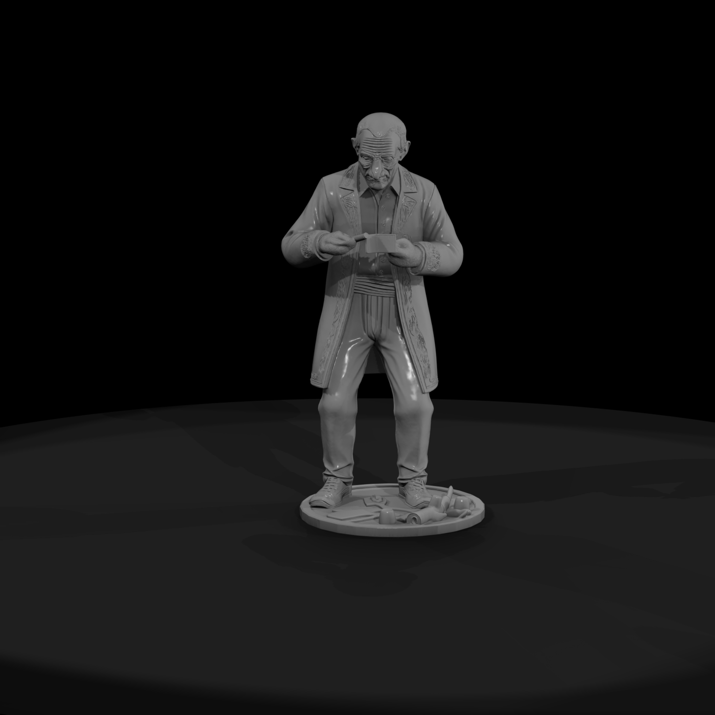 Elderly Pipe-Maker Figurine