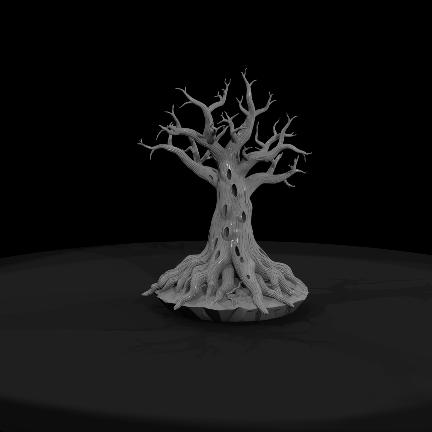 Stylized Gnarled Dead Tree — Fantasy Terrain