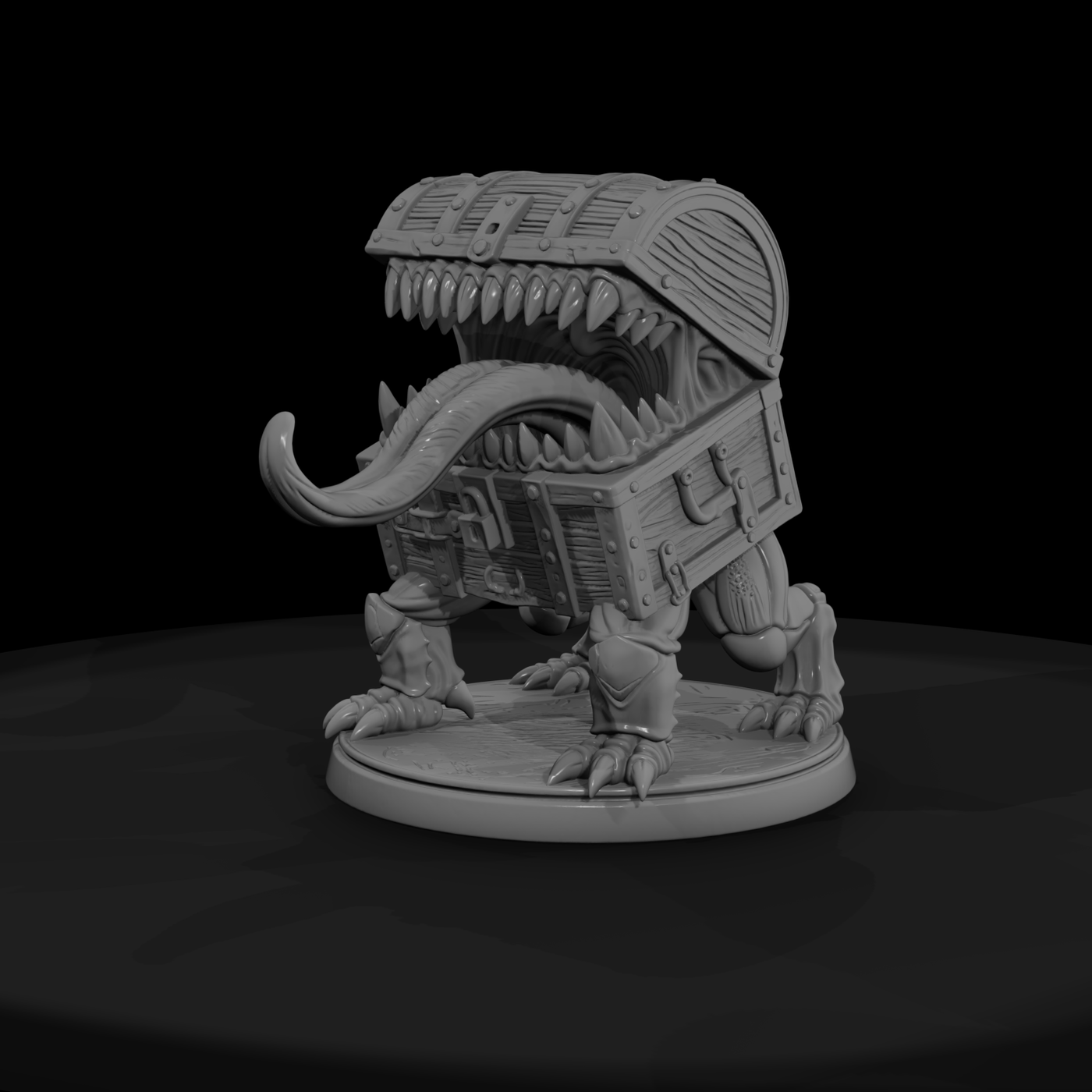 Stylized Fantasy Mimic Chest 3D Miniature Vfhdxjln