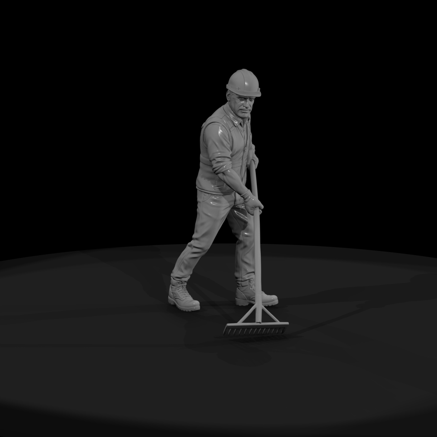 Asphalt Raker Road Worker