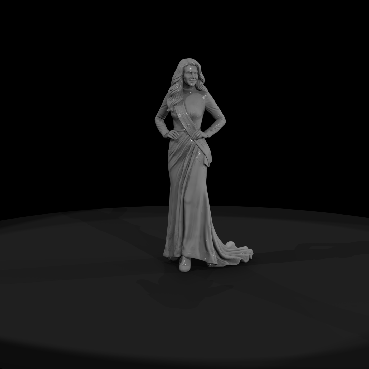 Beauty Pageant Contestant in Gown