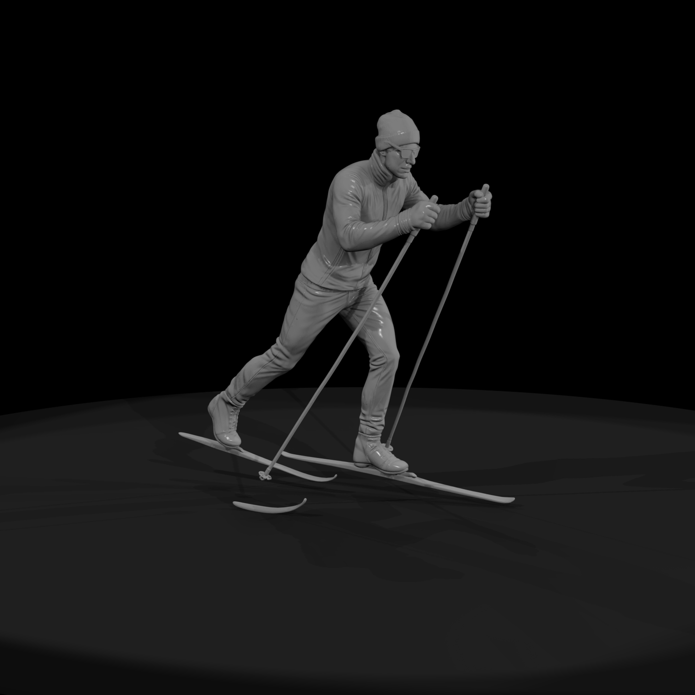 Cross-Country Skier in Motion