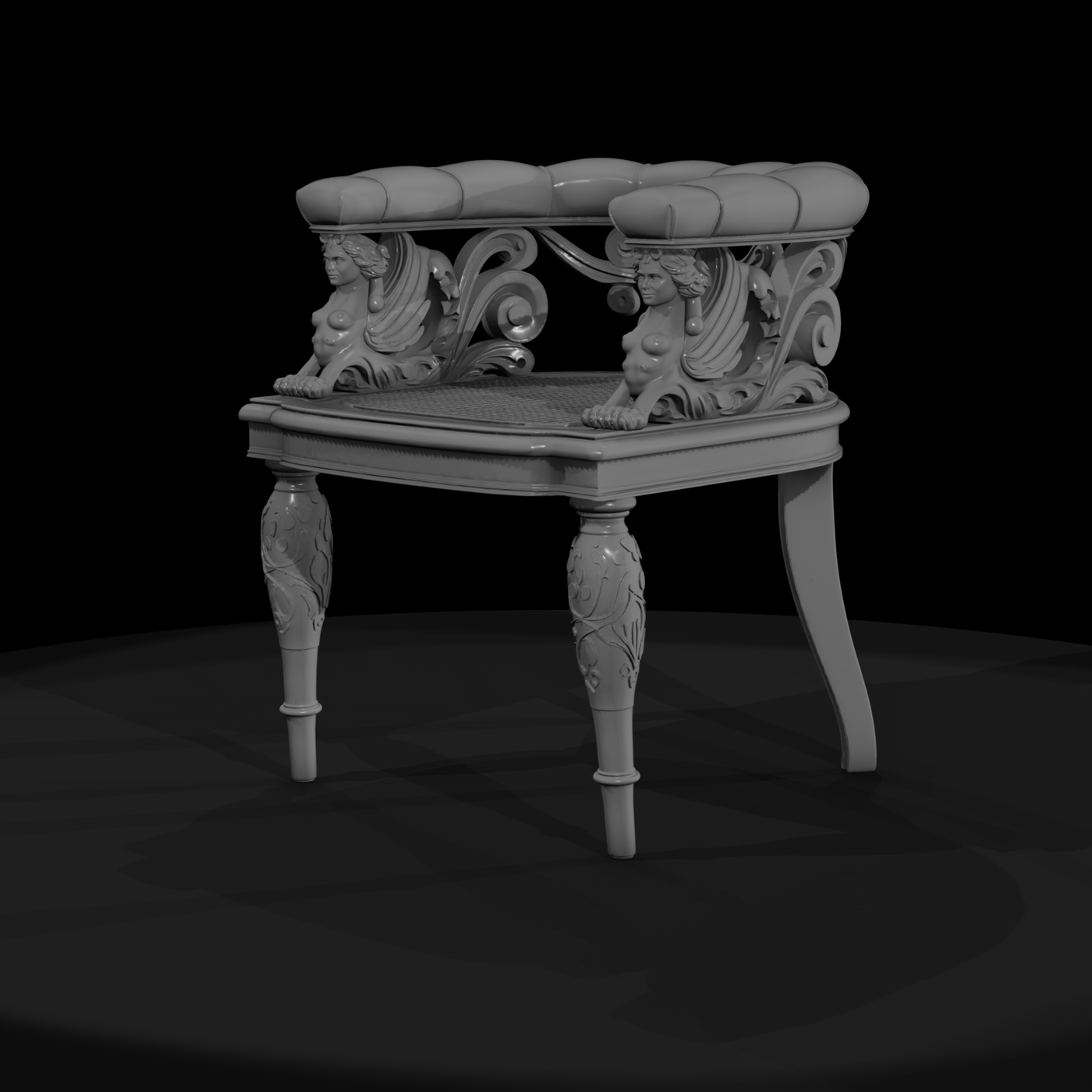 Neoclassical Sphinx Corner Armchair