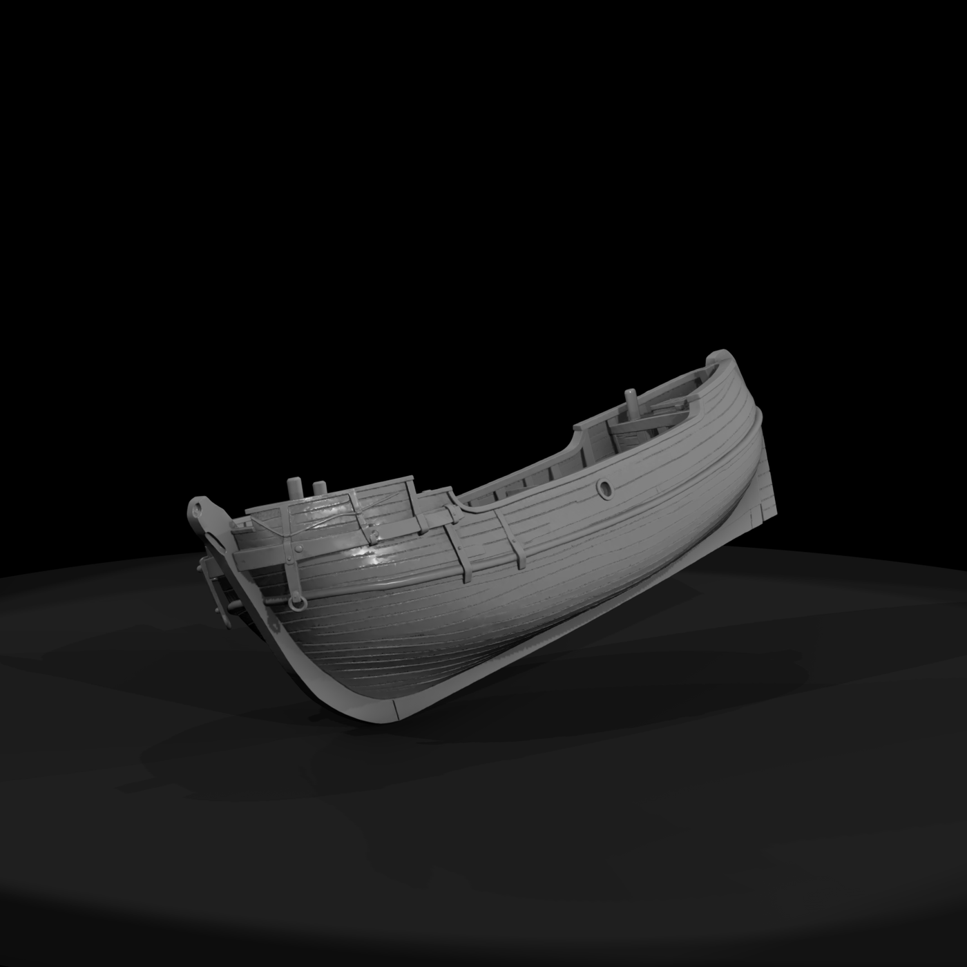 Weathered Wooden Rowboat