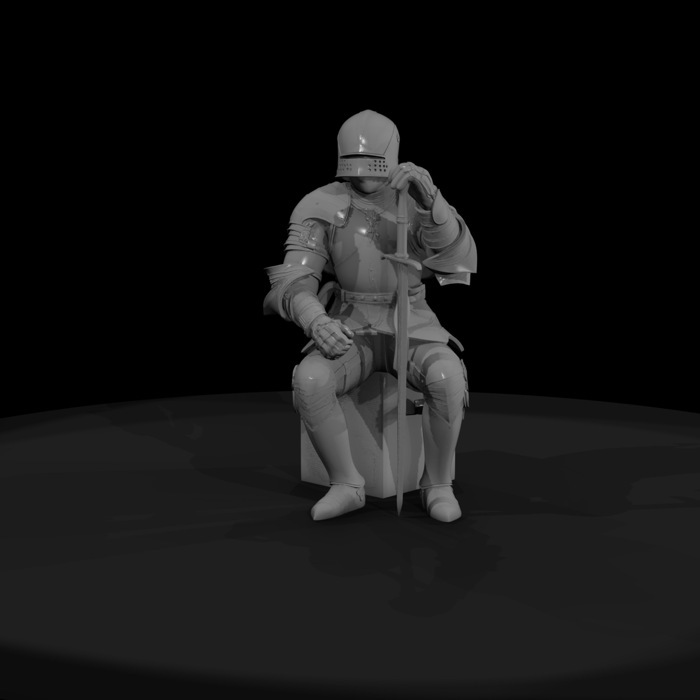 Seated Medieval Knight