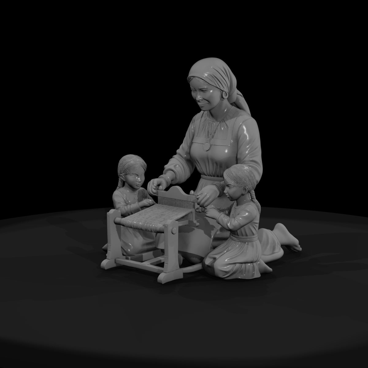 folk-weaver-family-stylized-diorama-figure-ho-1-87-667671