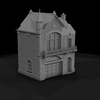 victorian-townhouse-facade-with-turret-garage-ho-scale-1-87-035931 — thumbnail 2