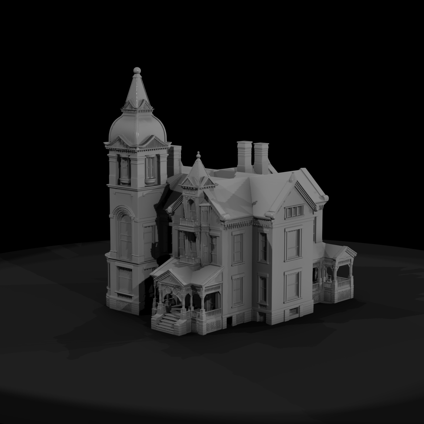 Victorian Mansion & Railroad Layouts