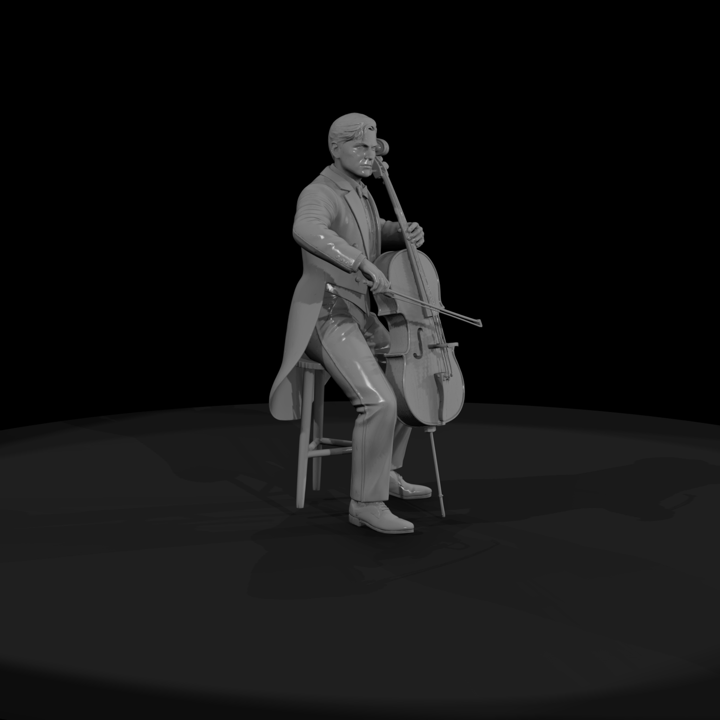 0182 Musician Cellist Seated