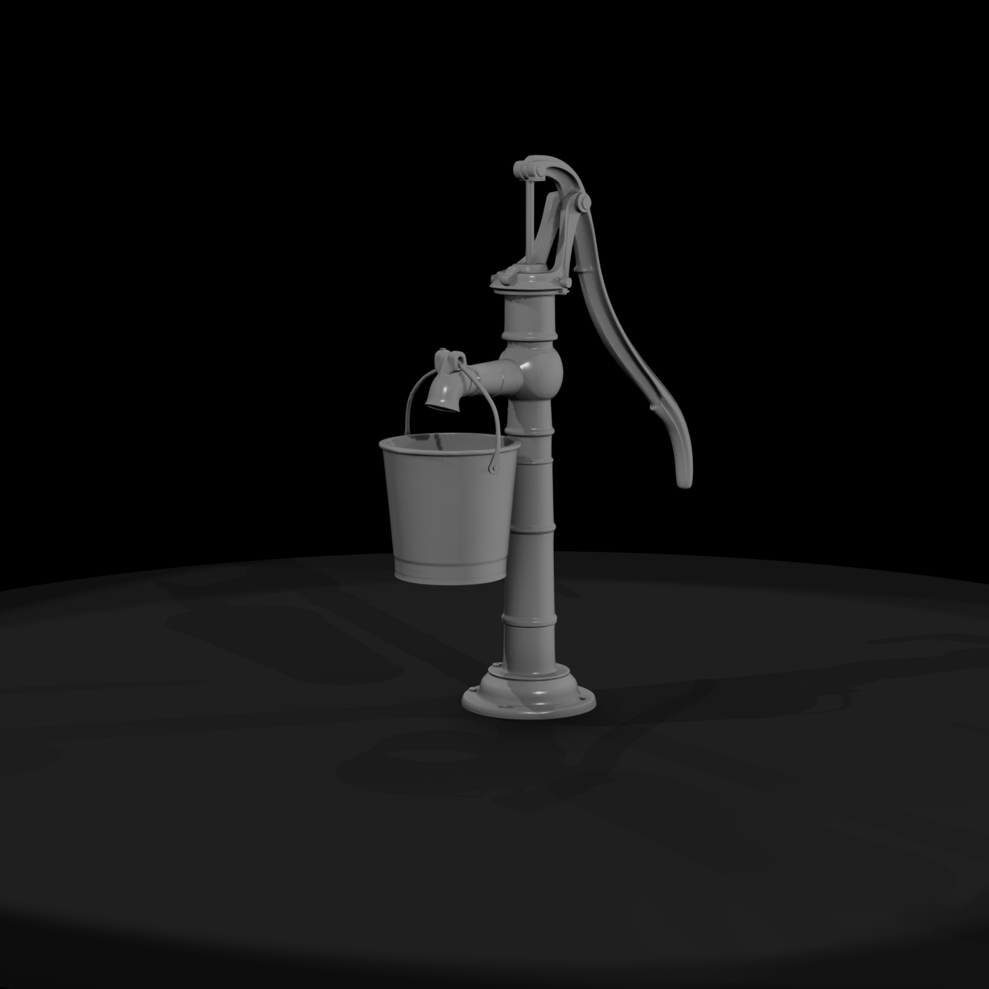 Vintage Hand Water Pump with Bucket