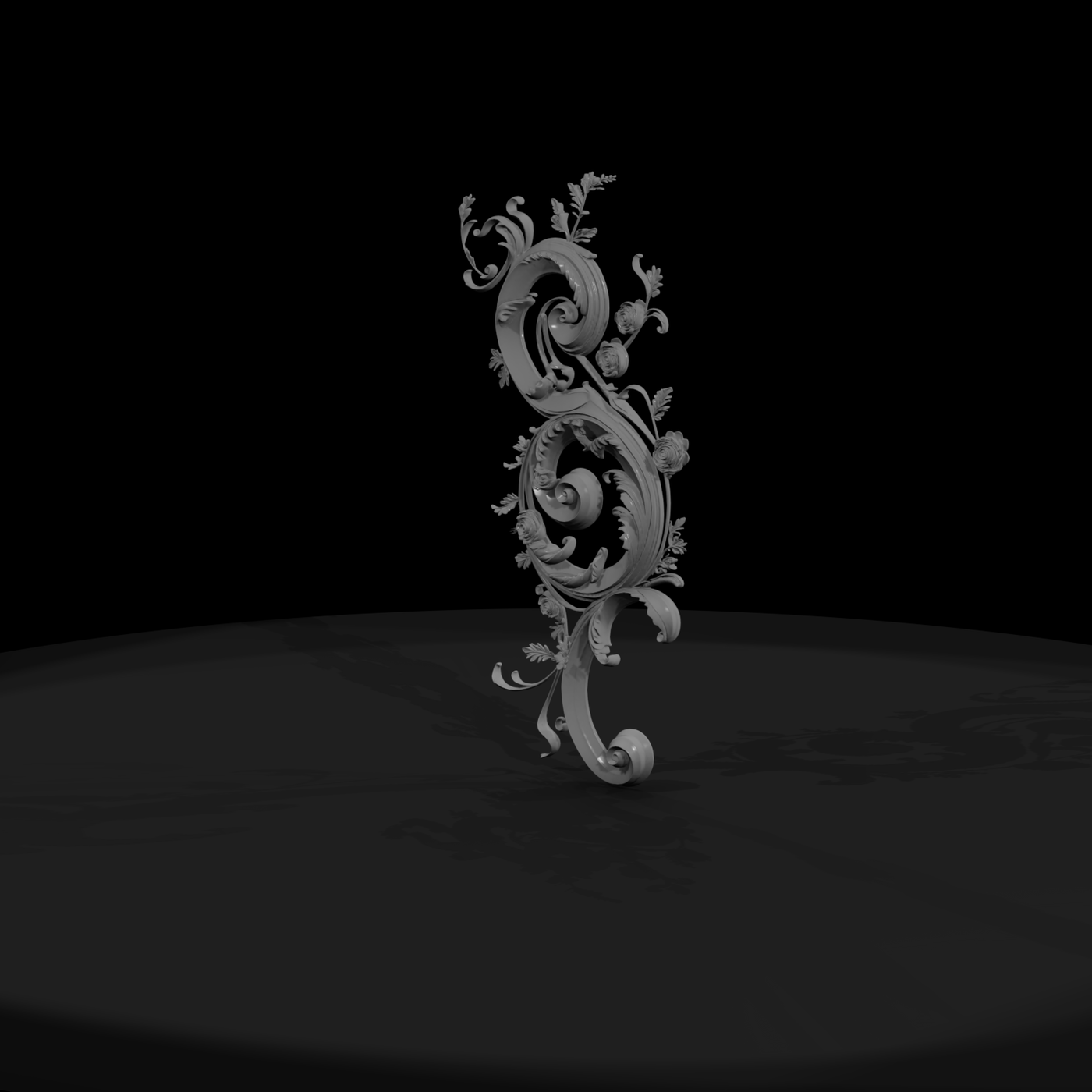 Rococo Floral Treble Clef Ornament