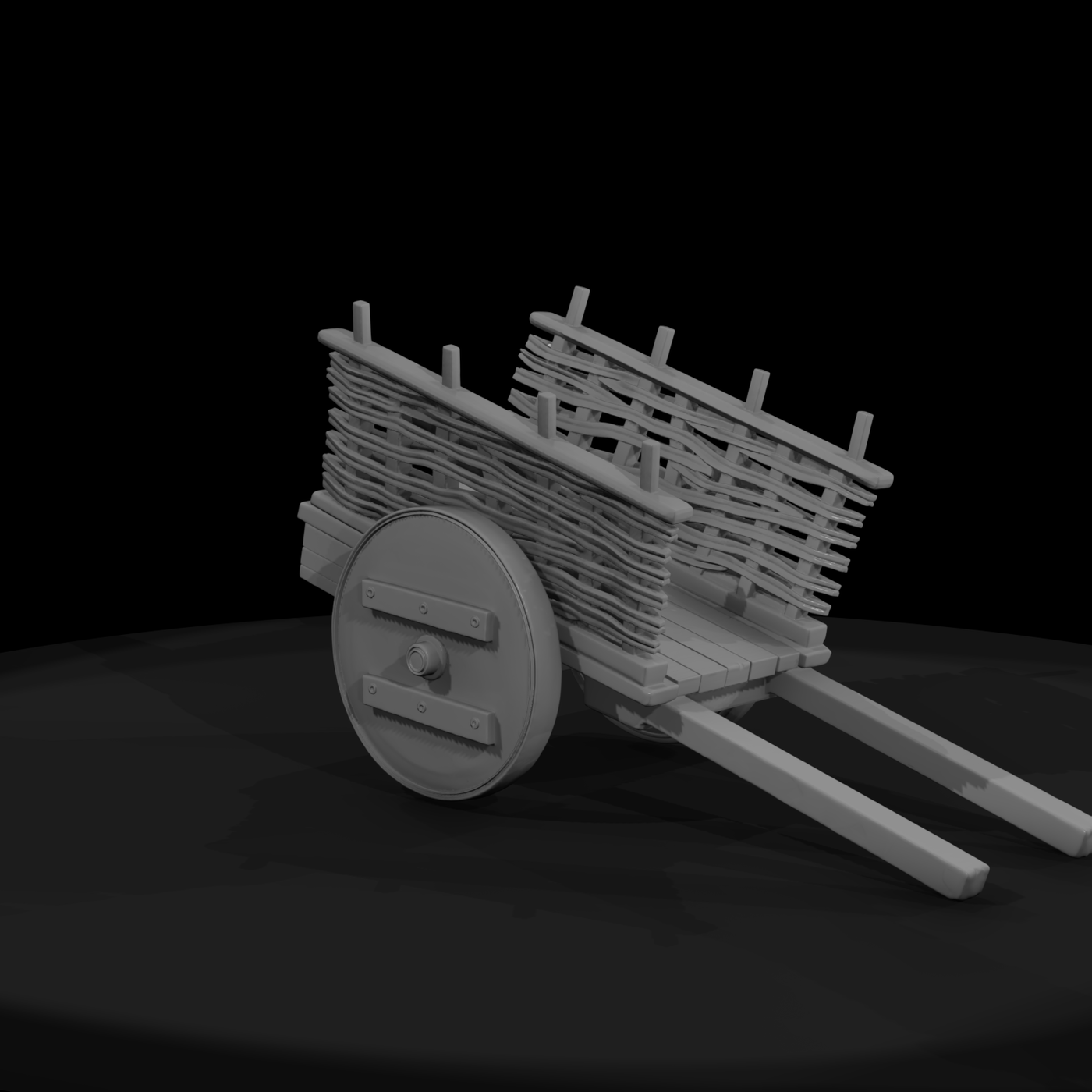 Rustic Wicker Hand Cart