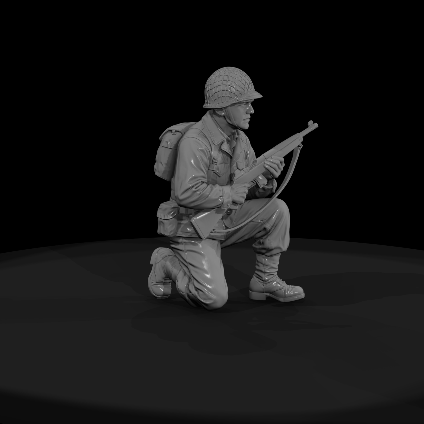 WWII US Army Scout Kneeling