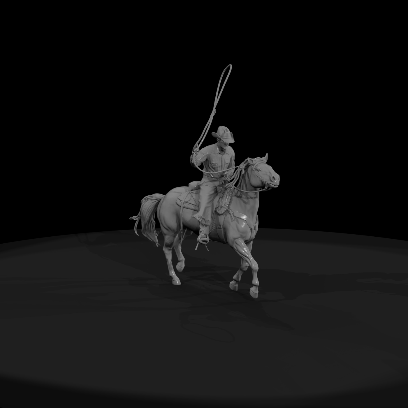 Cowboy on Palomino Horse