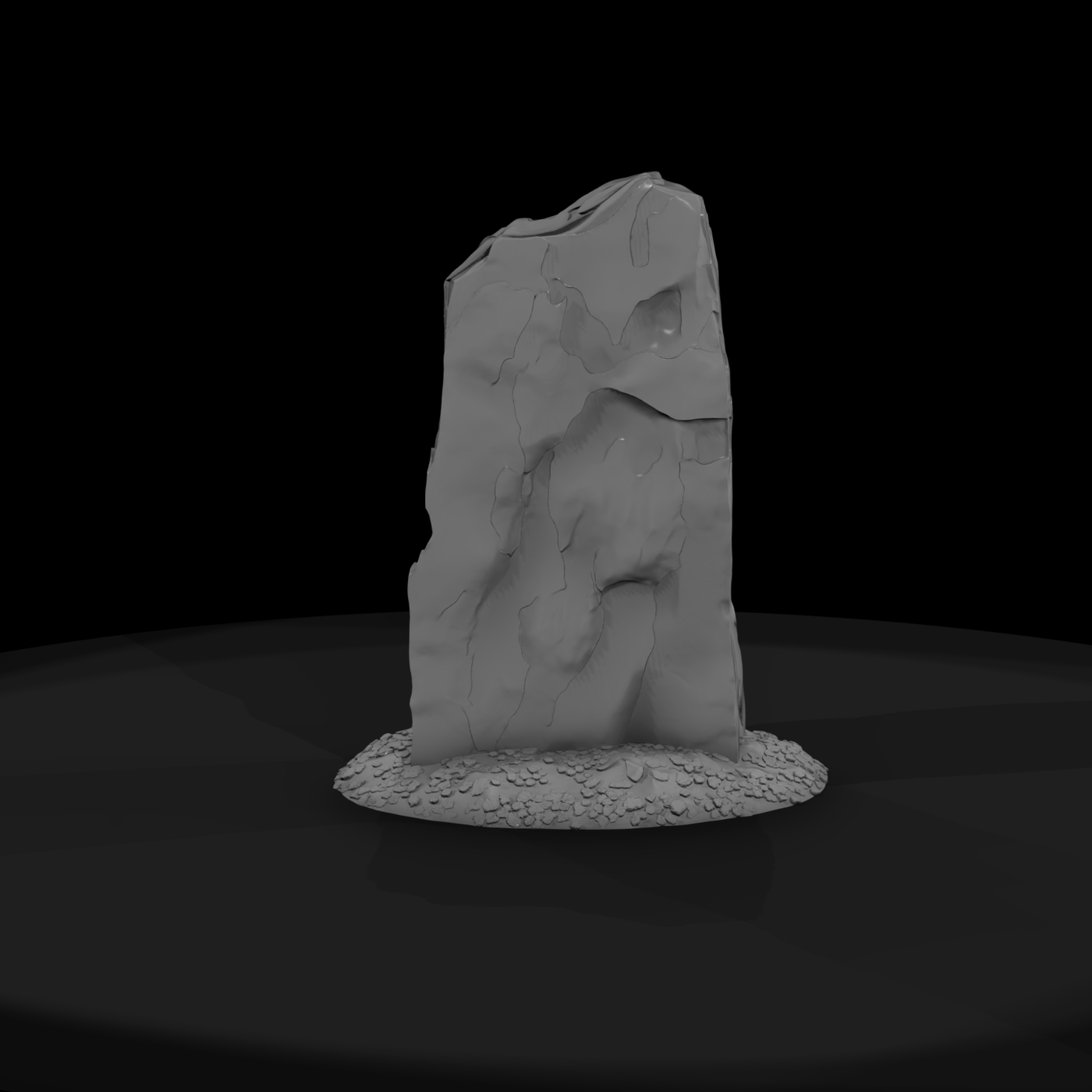 Standing Stone Monolith with Pebbled Base