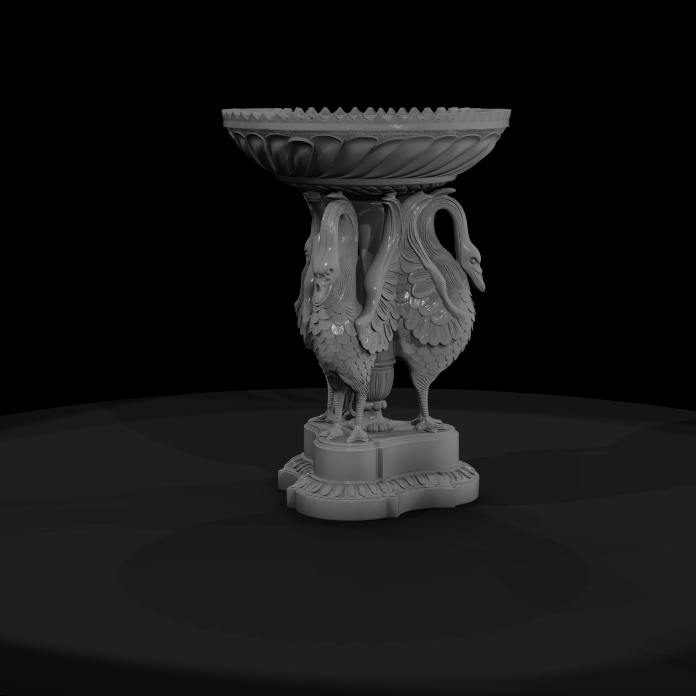 Ornate Swan Pedestal Decorative Bowl