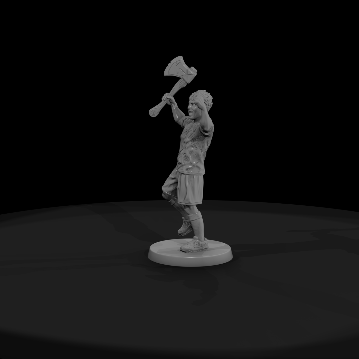 Cheering Sports Fan with a Foam Axe
