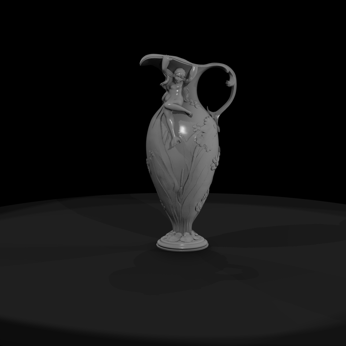 Art Nouveau Fairy Pitcher Vase