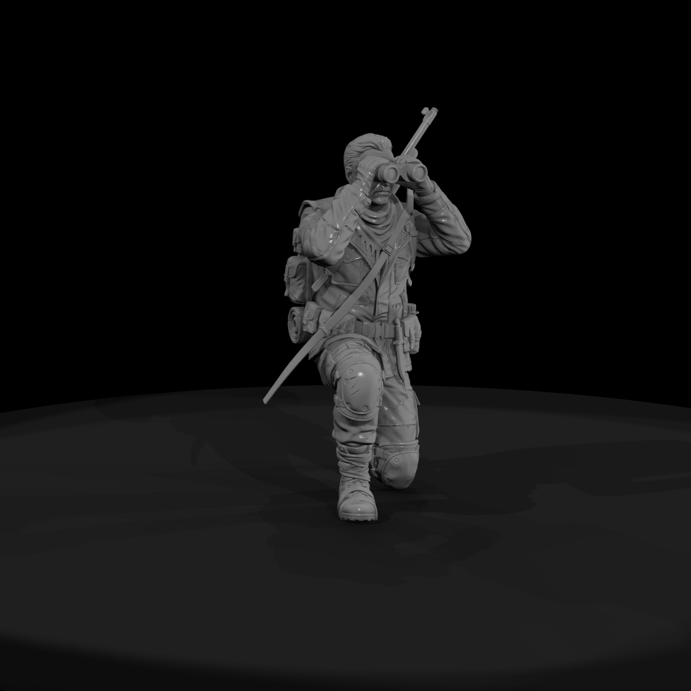 Wasteland Road Scout Kneeling with Binoculars
