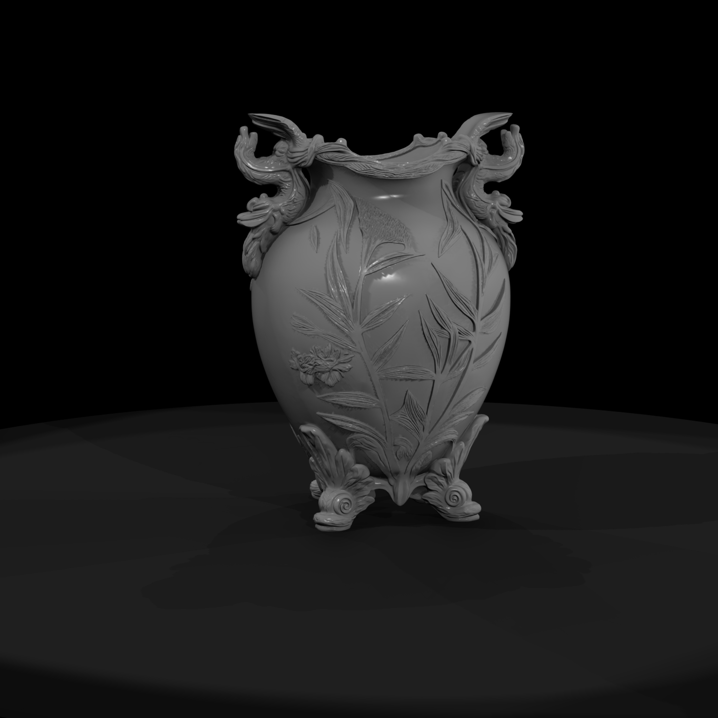 Baroque Dragon Relief Vase