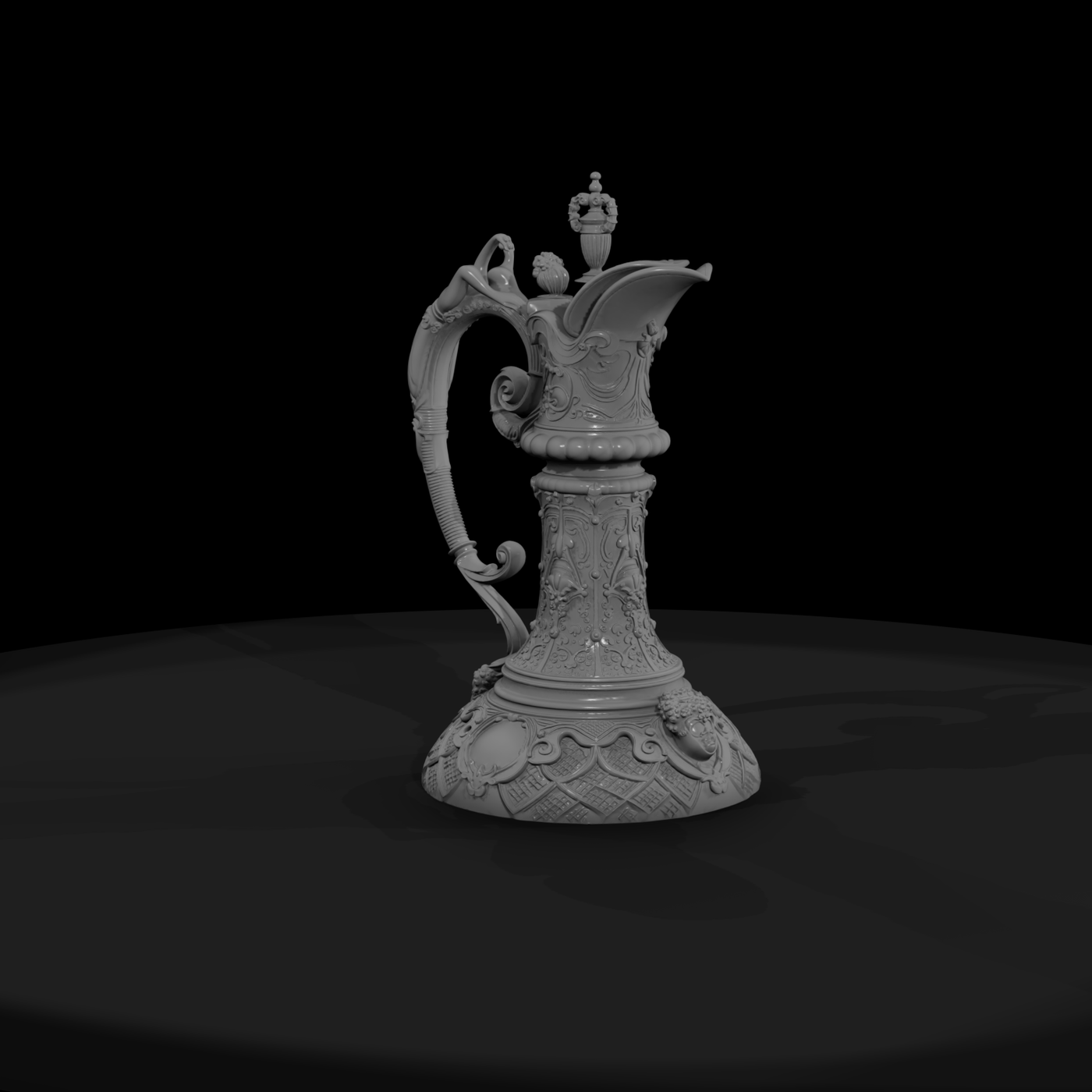 Ornate Rococo Wine Ewer - Decorative Ewer