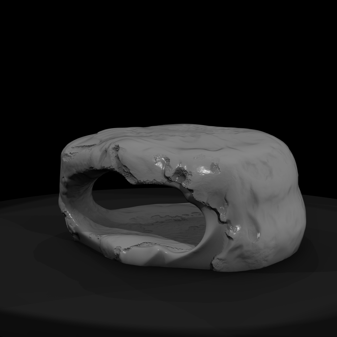 Realistic Weathered Hollow Rock Cave 3D Model Lyoo
