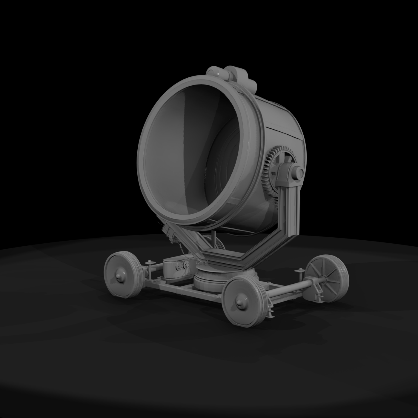 Vintage Trailer-Mounted Searchlight