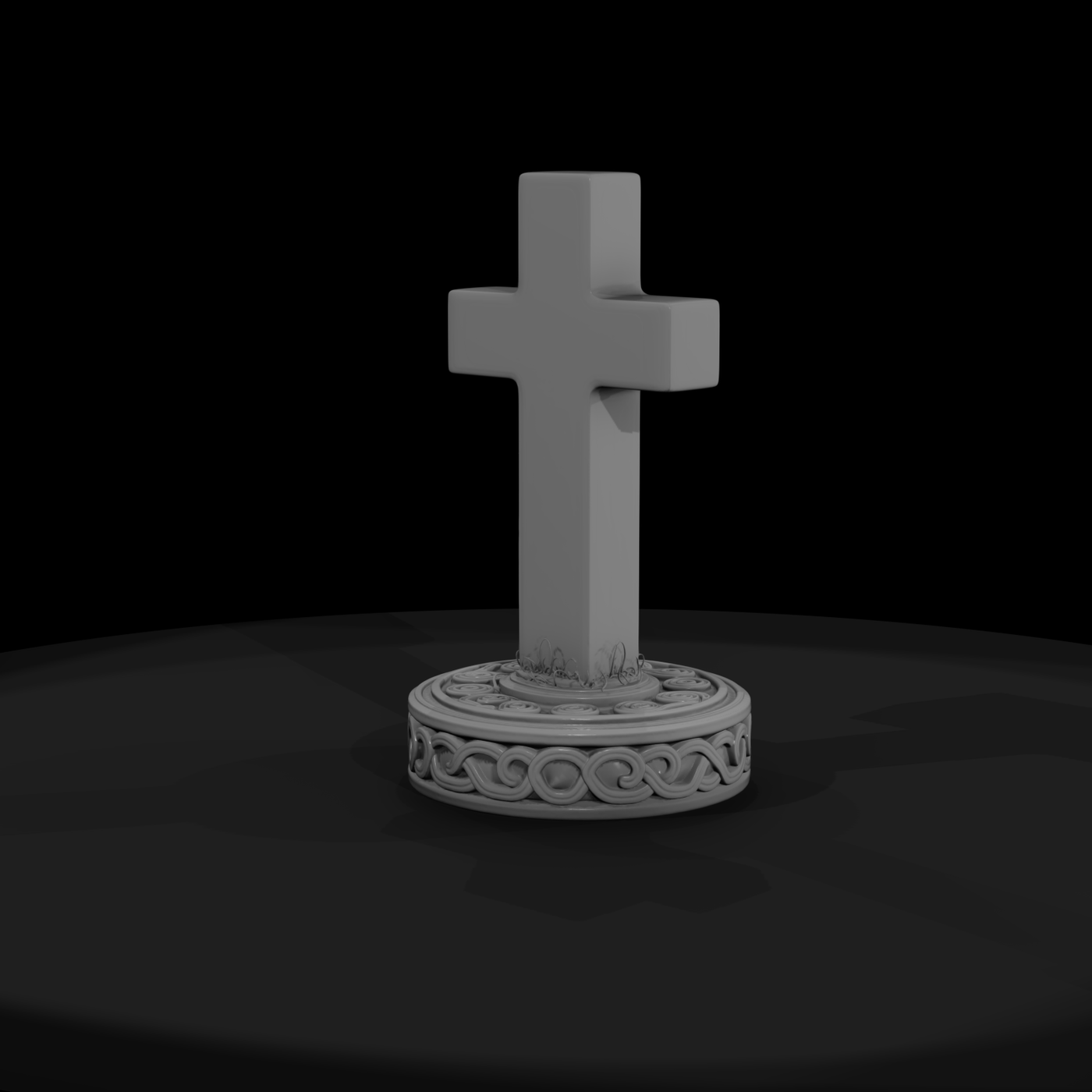 Ornate Celtic Cross Gravestone with Decorative Plinth