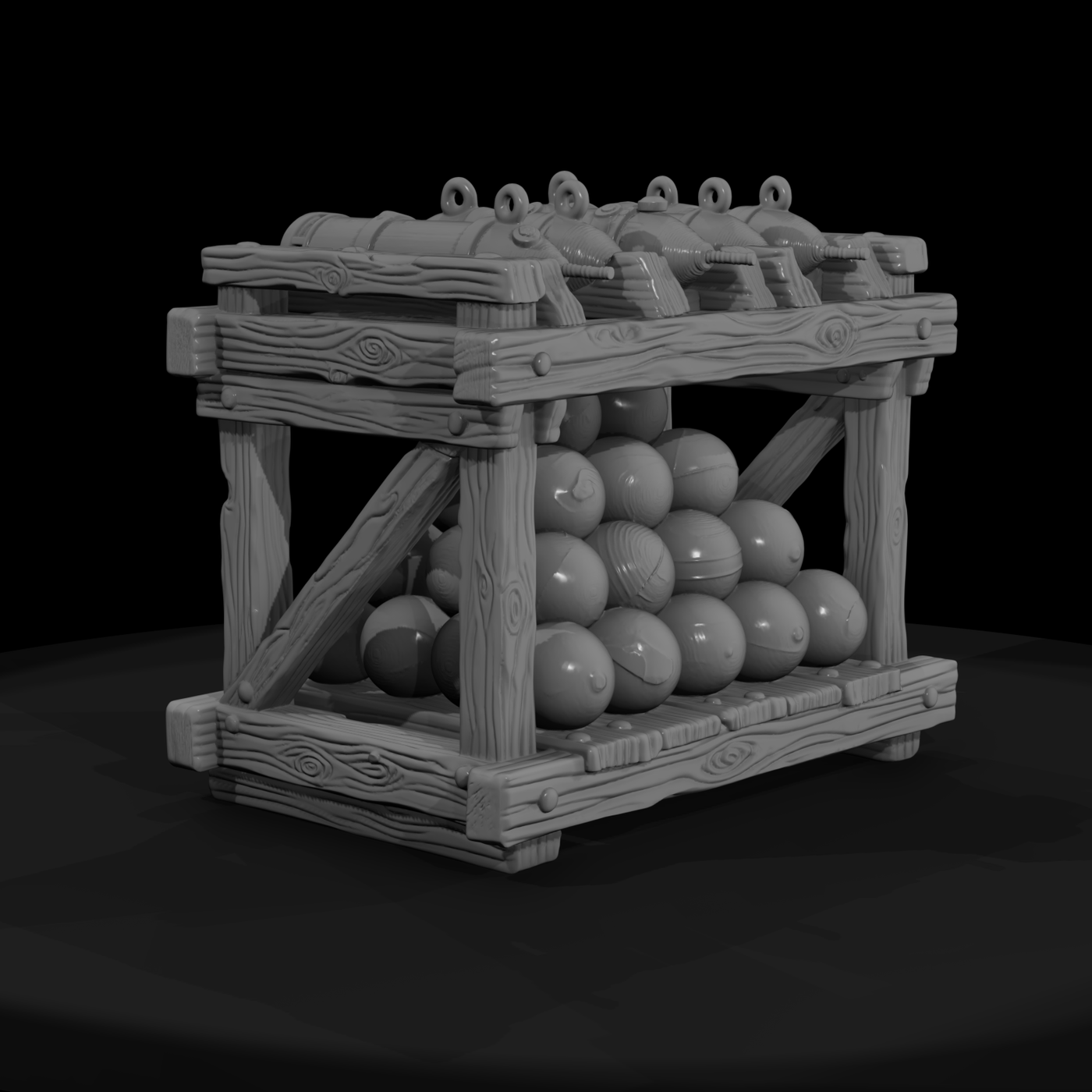 Mil 080 Wild West Fort Cannonball Shell Rack